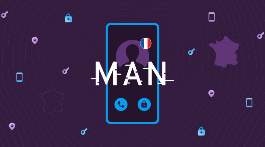 A phone with France's flag and the text 'MAN' indicating France's MAN program