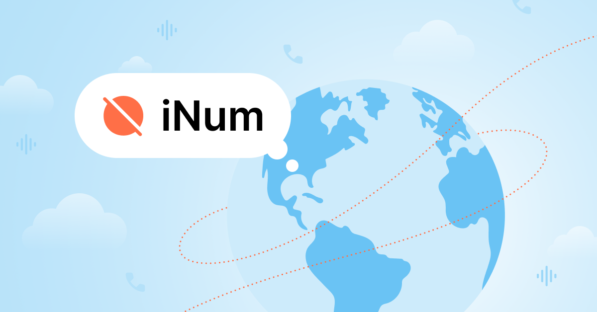 A globe graphic with the word iNum on it