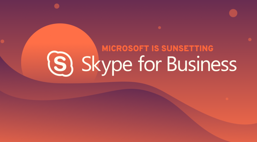 Microsoft is sunsetting Skype for business on a dark background
