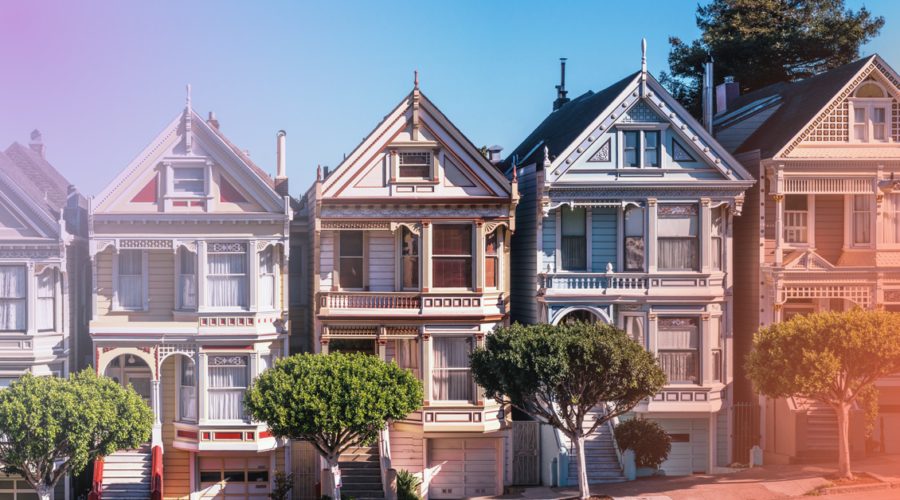 row of houses in san francsisco
