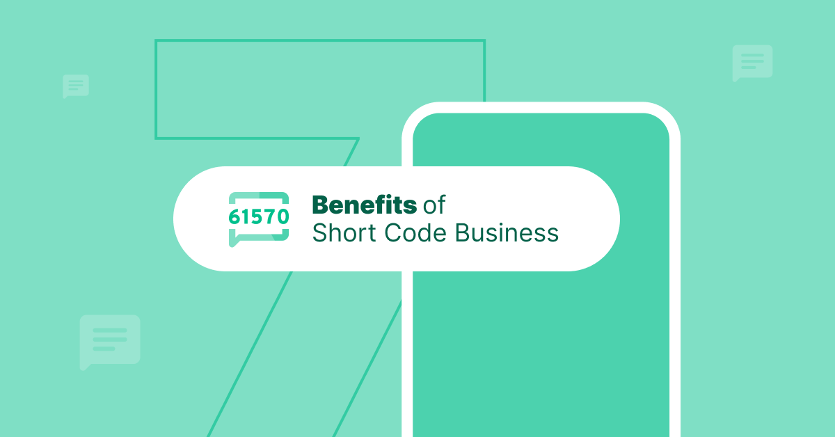 Green phone with copy: Benefits of short code business