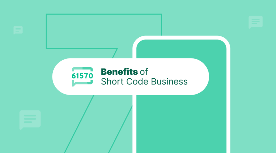 Green phone with copy: Benefits of short code business