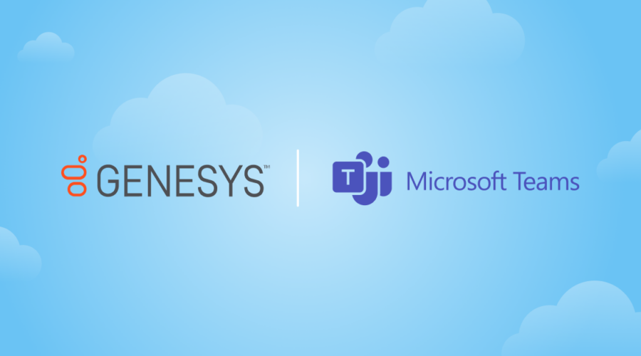 Genesys and Microsoft Teams logos in front of clouds