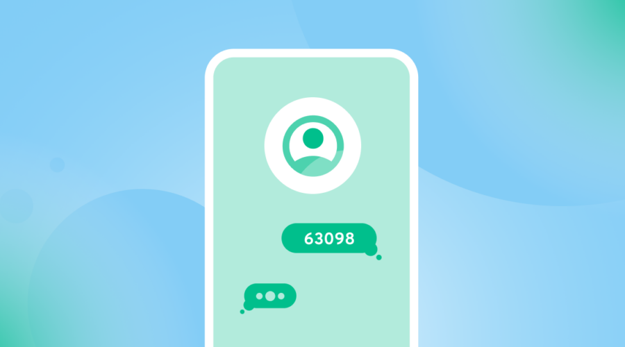 Green phone screen with shared short code