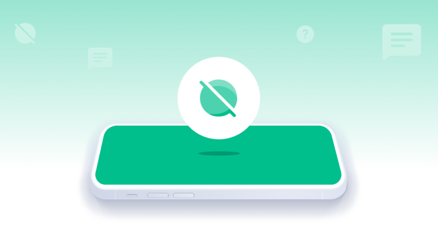 Green orb floating above phone indicating a message not delivered