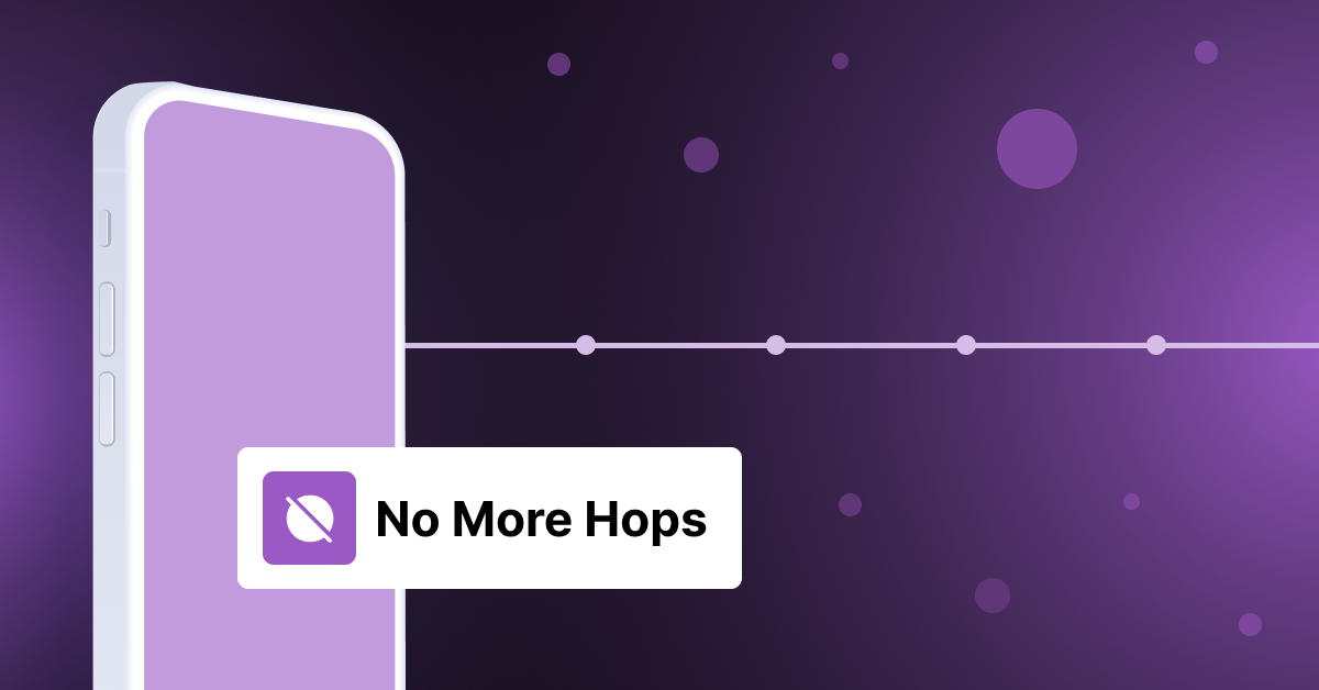 Phone with text: no more hops
