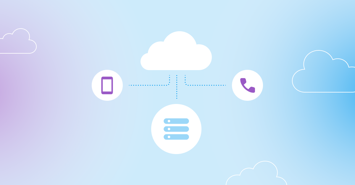 Abstract server with cloud and phone symbols to represent SIP trunking