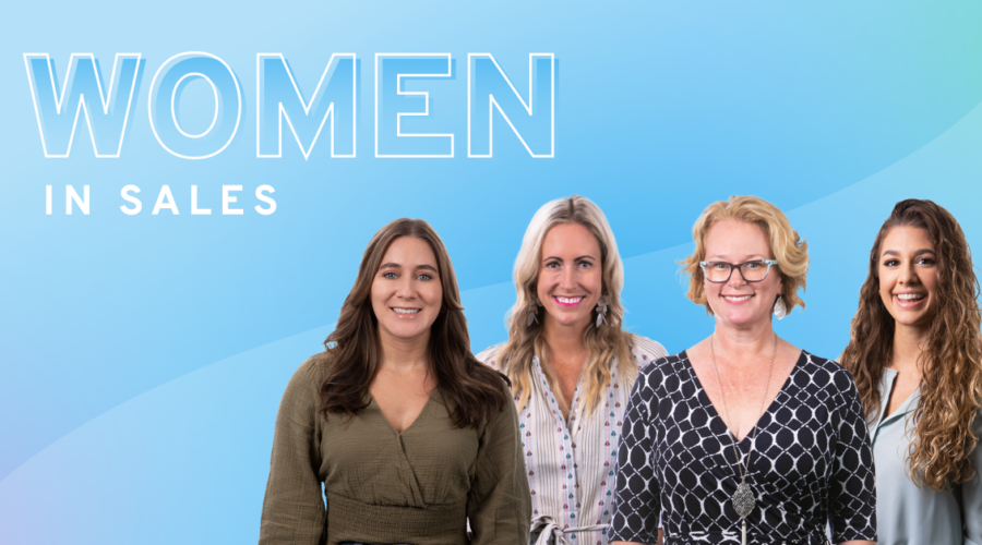 Text reads Women in Sales with photo of four women