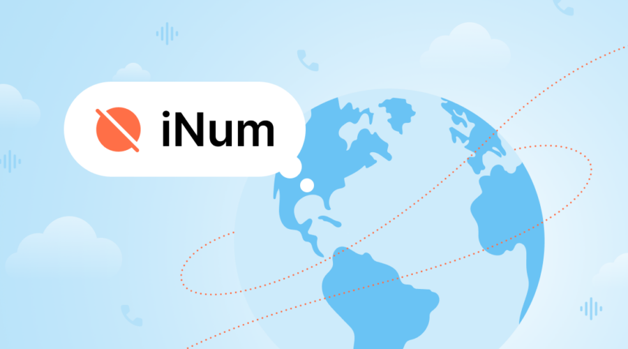 A globe graphic with the word iNum on it